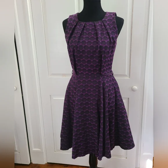 open lace back dress Closet London purple pleated dress main image 0